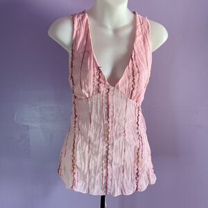 XI Women’s Sleeveless Blouse Pink Size Medium Lightweight Casual Top